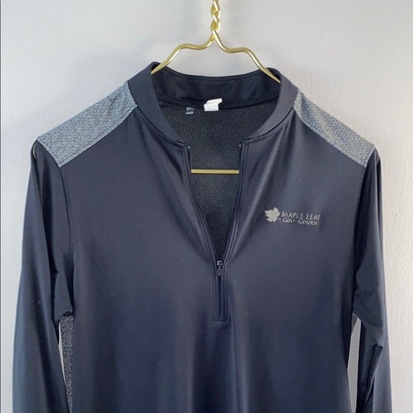 Black and Gray Fitted Long Sleeve Tee with Mandarin Collar - Picture 2 of 10